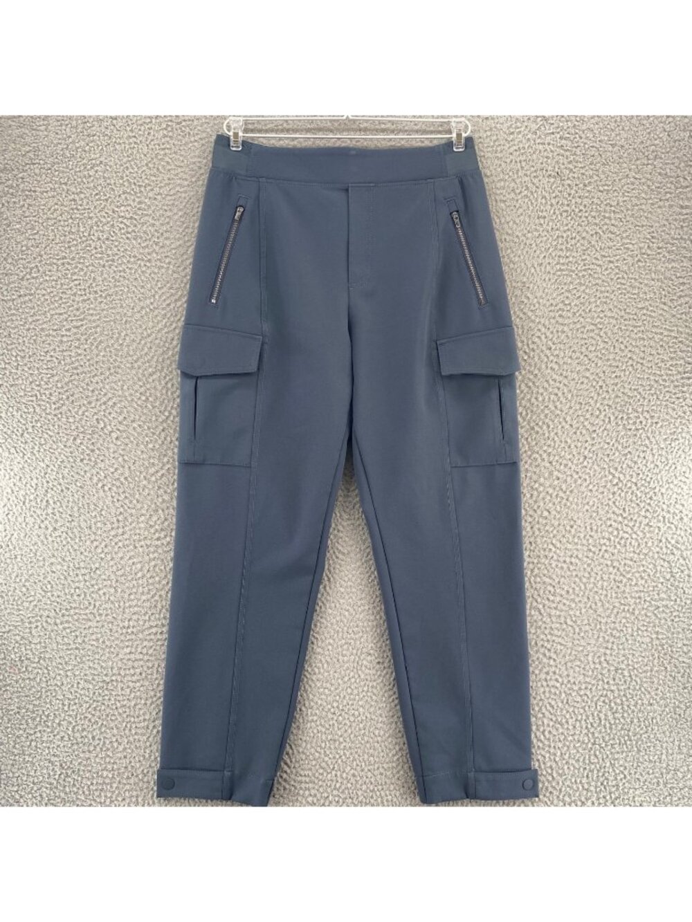 Athleta Pants Women 8 Gray Endless High Rise Cargo Zip Stretch Adjustable Ankle